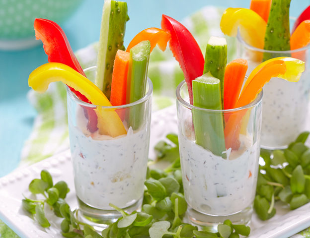 Mixed Veggie Cups with Ranch