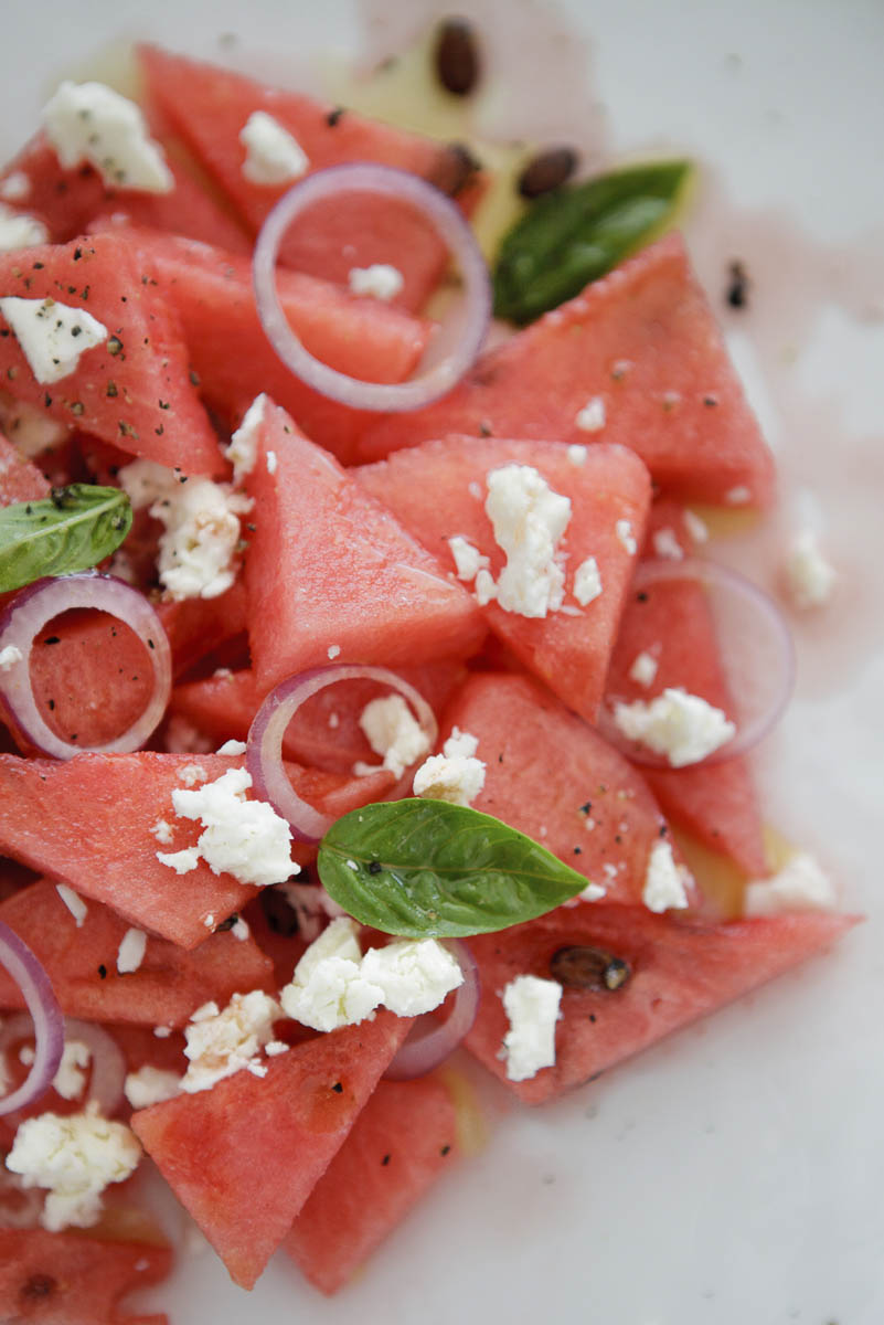 Local Watermelon Salad with Balsamic Vinegar Recipe