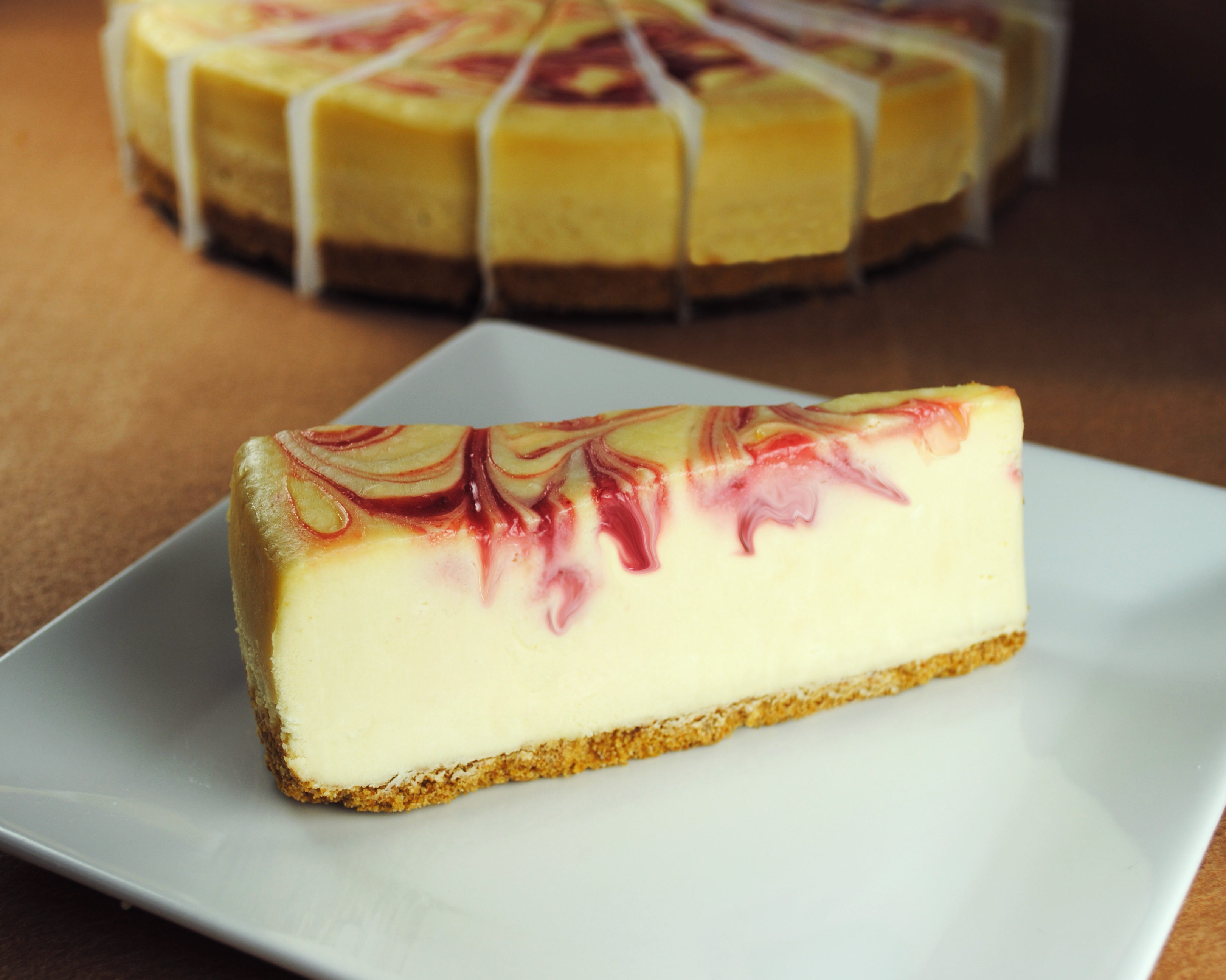 Piazza's Finest Strawberry Swirl Cheesecake